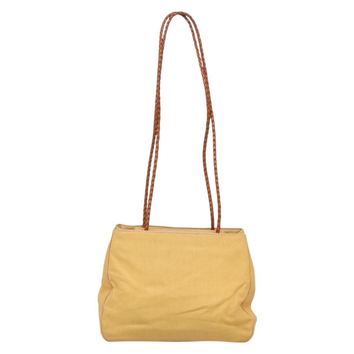 Versace Medusa Canvas Yellow Canvas Shoulder Bag Bag (Pre-Owned)