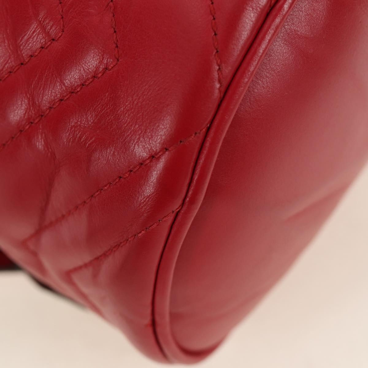Gucci Gg Marmont Vanity Matelasse Leather Red Leather Backpack Bag (Pre-Owned)