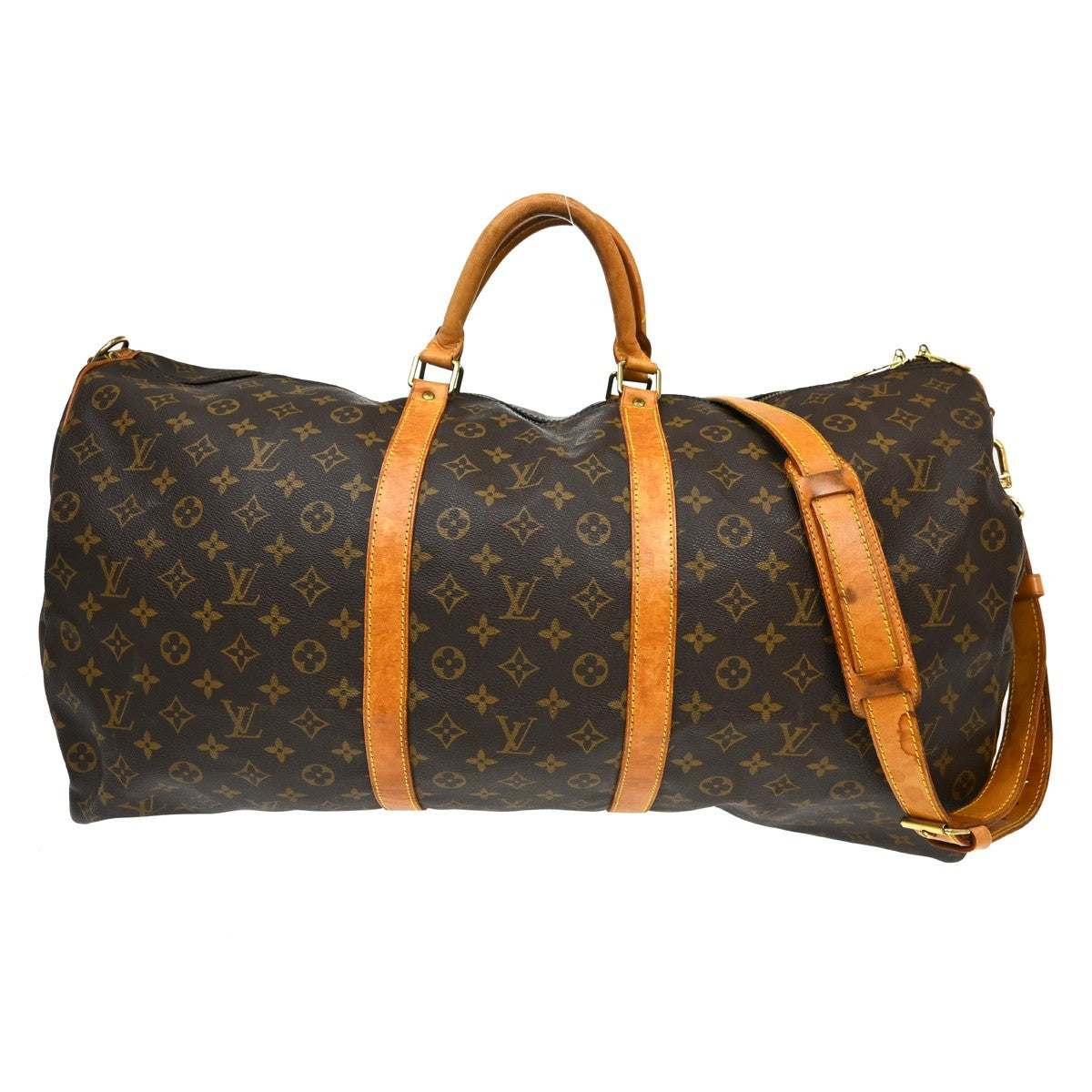 Louis Vuitton Keepall Bandouliere Monogram Canvas Brown Canvas Travel Bag Bag (Pre-Owned)