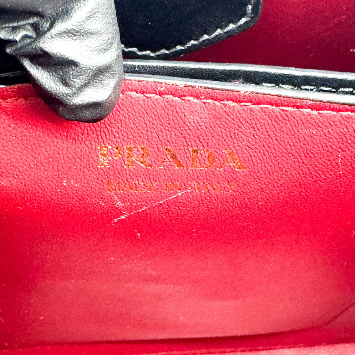 Prada Panier Bucket Saffiano Leather Black Leather Handbag (Pre-Owned)