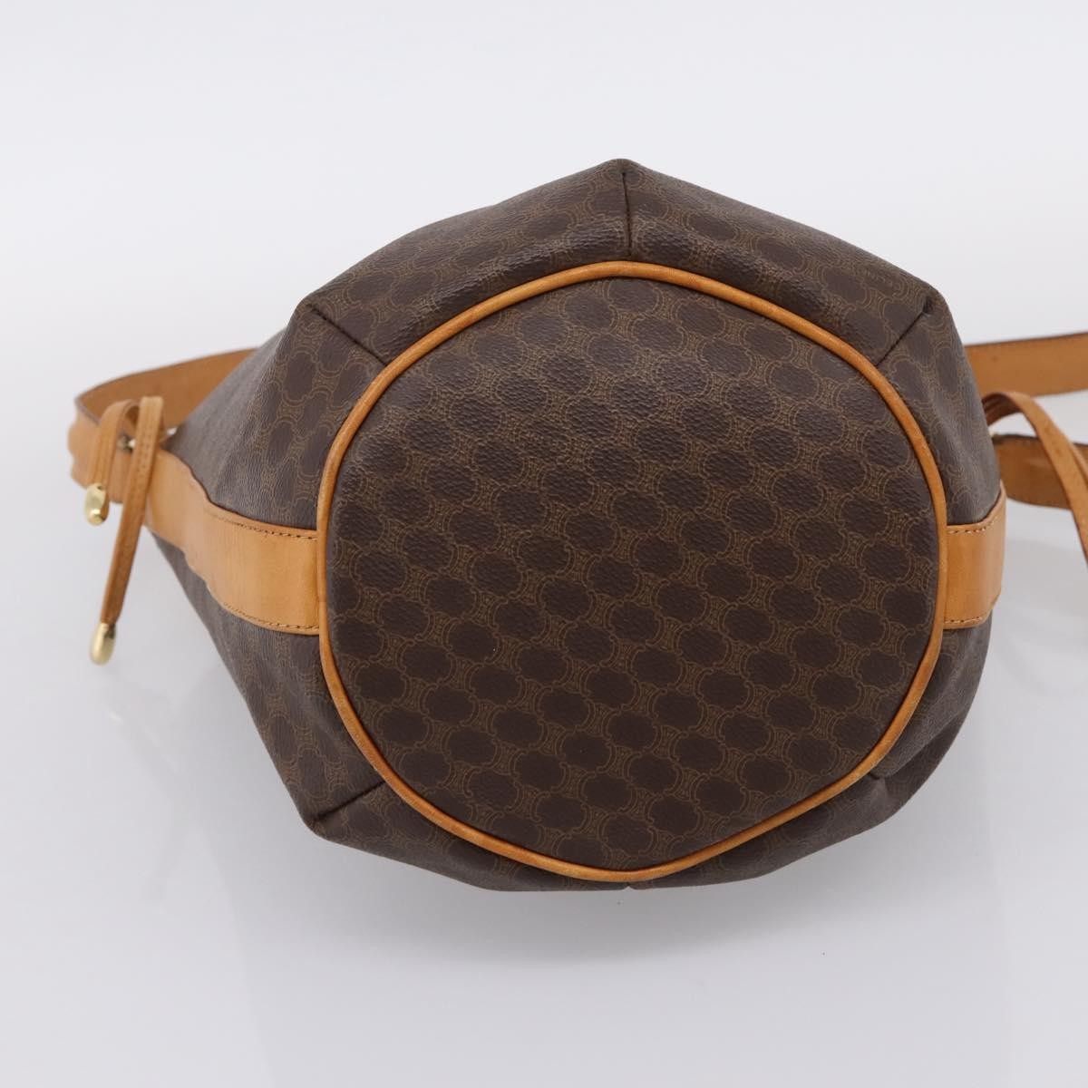Celine Vintage Macadam Canvas And Leather Brown Canvas Shoulder Bag Bag (Pre-Owned)