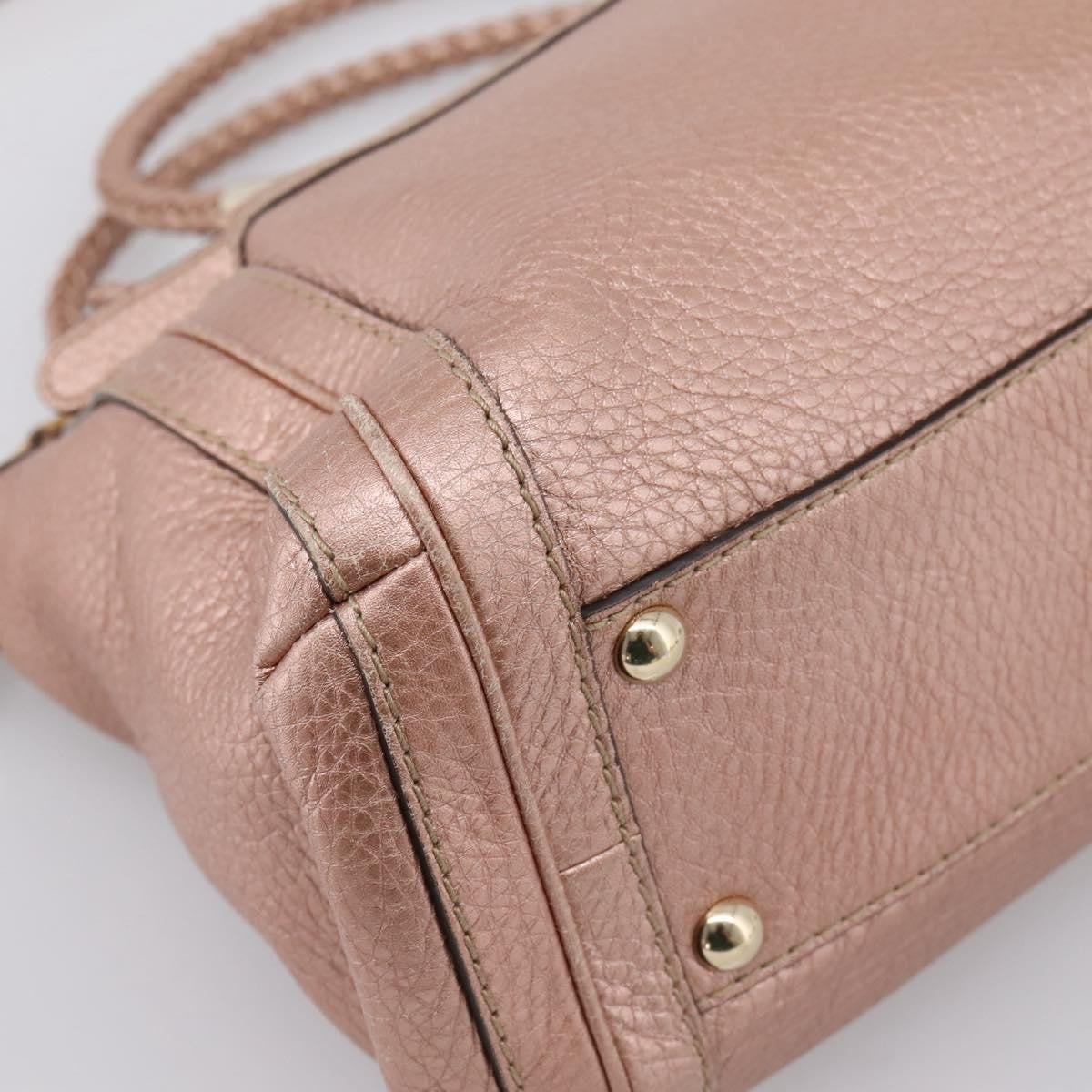 Gucci Bella Convertible Top Handle Leather Pink Leather Handbag (Pre-Owned)