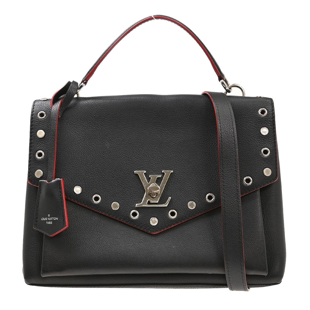 Louis Vuitton Mylockme Studded Leather Black Leather Shoulder Bag Bag (Pre-Owned)