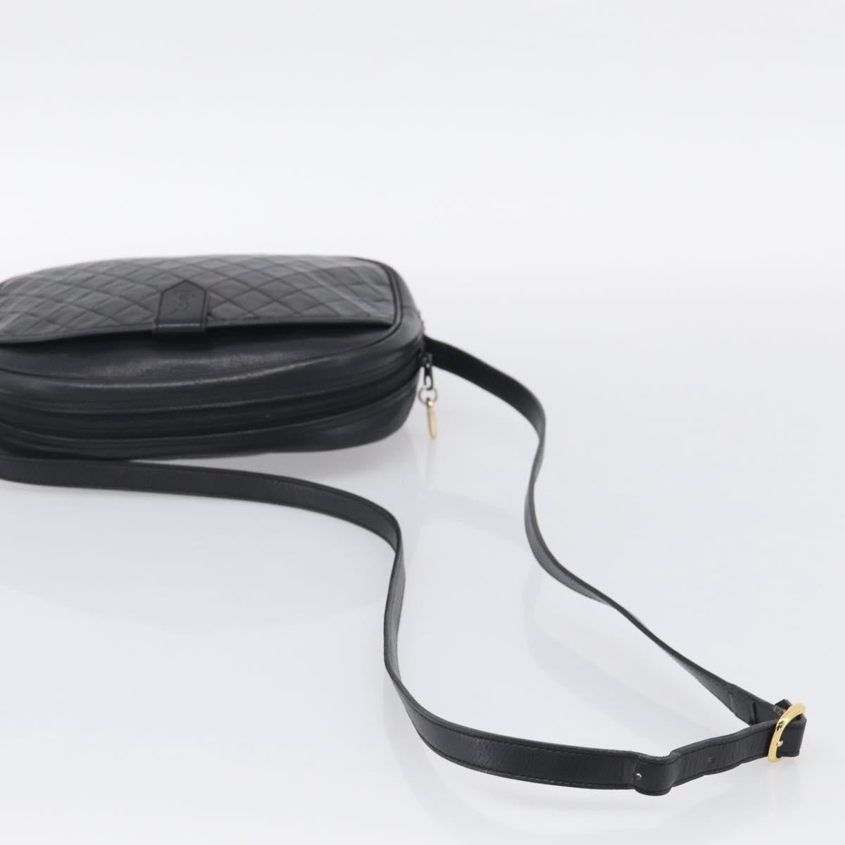 Saint Laurent Vintage Shoulder Bag Leather Black Leather Shoulder Bag Bag (Pre-Owned)
