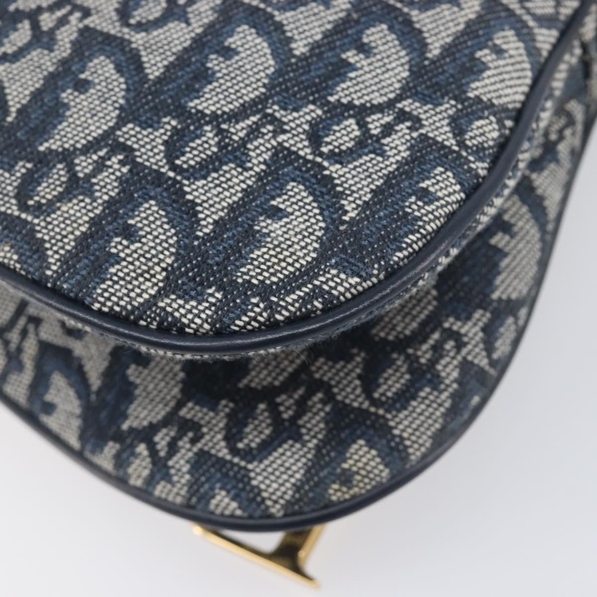 Christian Dior Saddle Messenger Oblique Canvas Navy Canvas Clutche & Pouche Bag (Pre-Owned)
