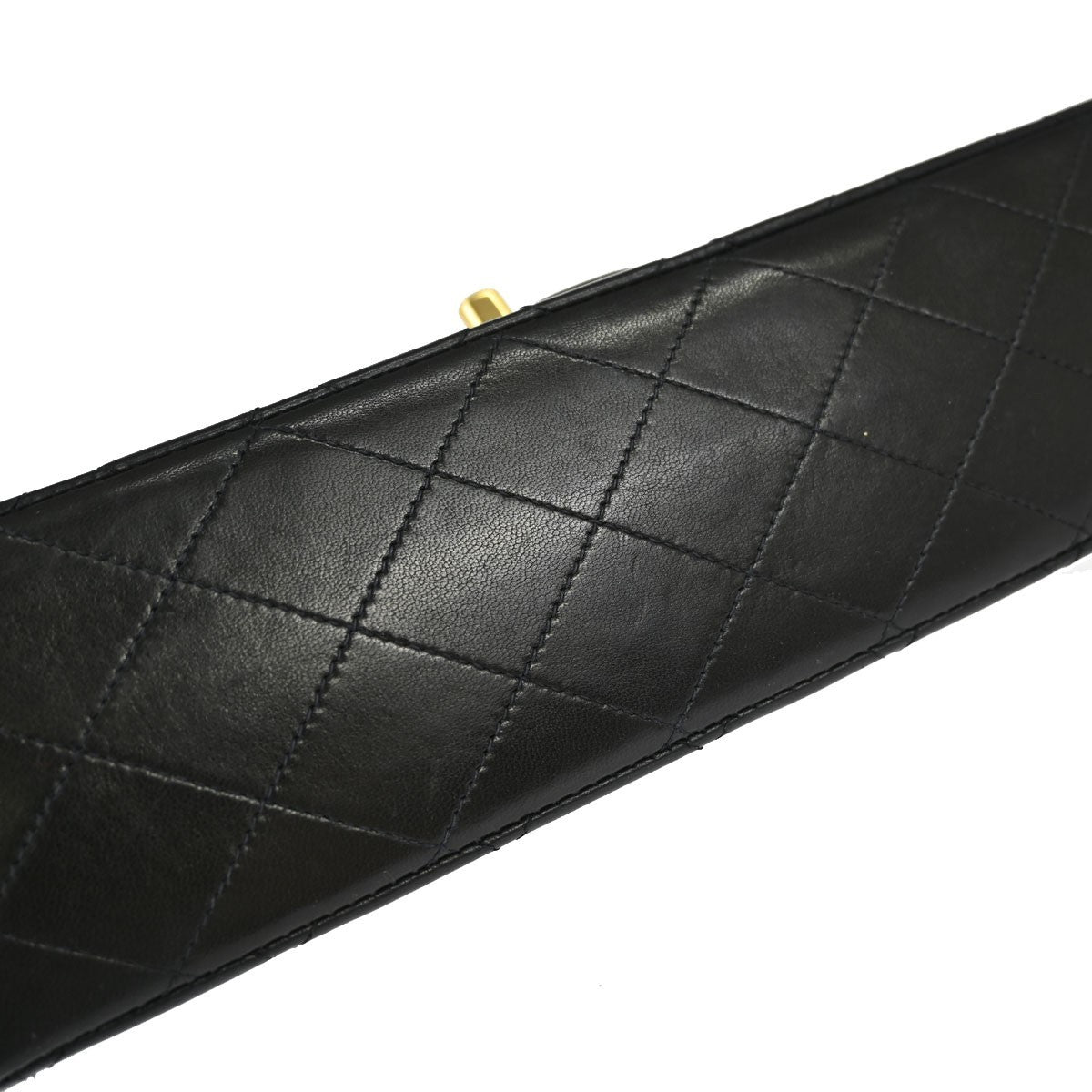 Chanel Vintage Classic Single Flap Quilted Lambskin Black Leather Shoulder Bag Bag (Pre-Owned)