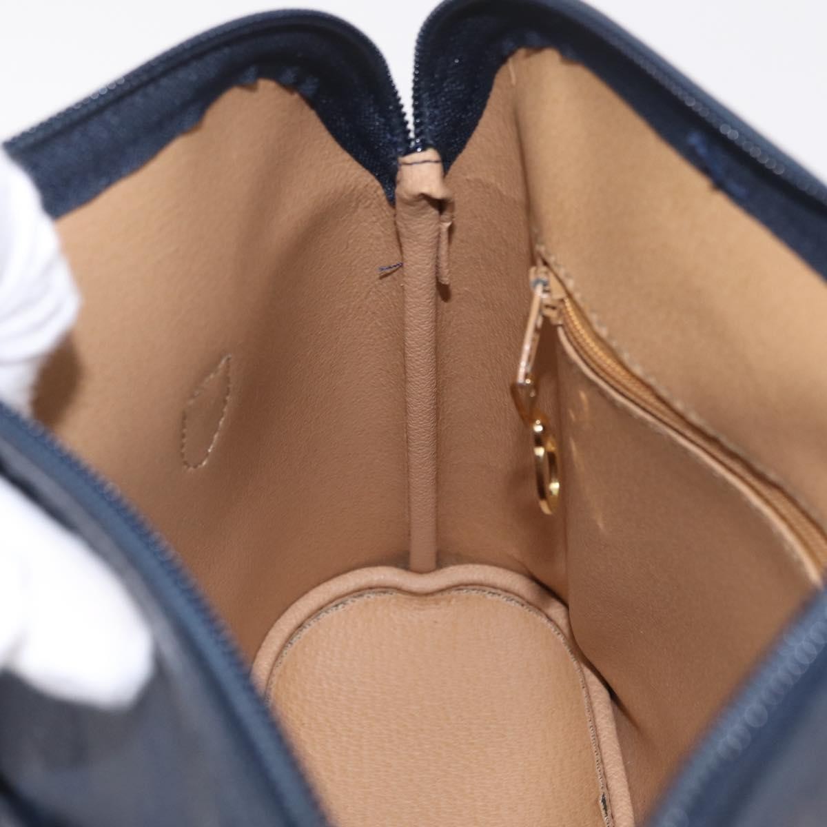 Christian Dior Trotter Canvas Navy Canvas Handbag (Pre-Owned)