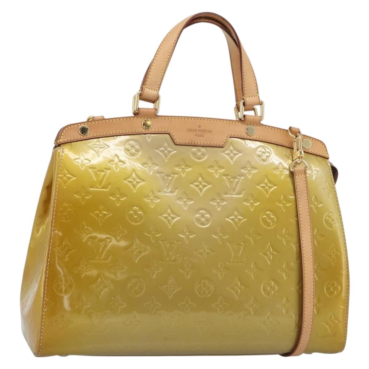 Louis Vuitton Brea Monogram Vernis Beige Patent_Leather Handbag (Pre-Owned)
