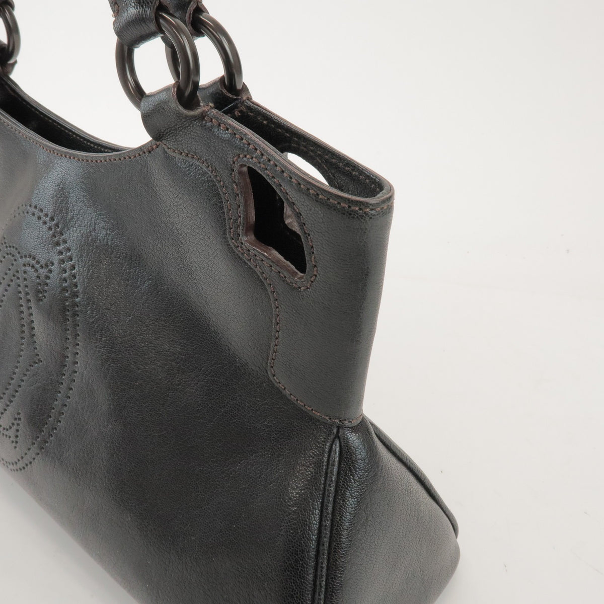 Cartier Marcello Leather Black Leather Handbag (Pre-Owned)