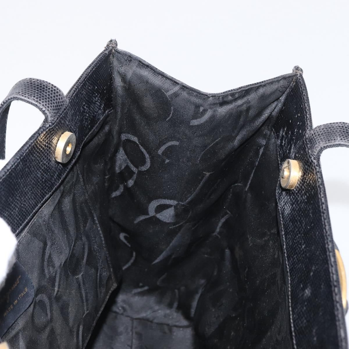 Salvatore Ferragamo Vara Tote Leather Black Leather Tote Bag Bag (Pre-Owned)