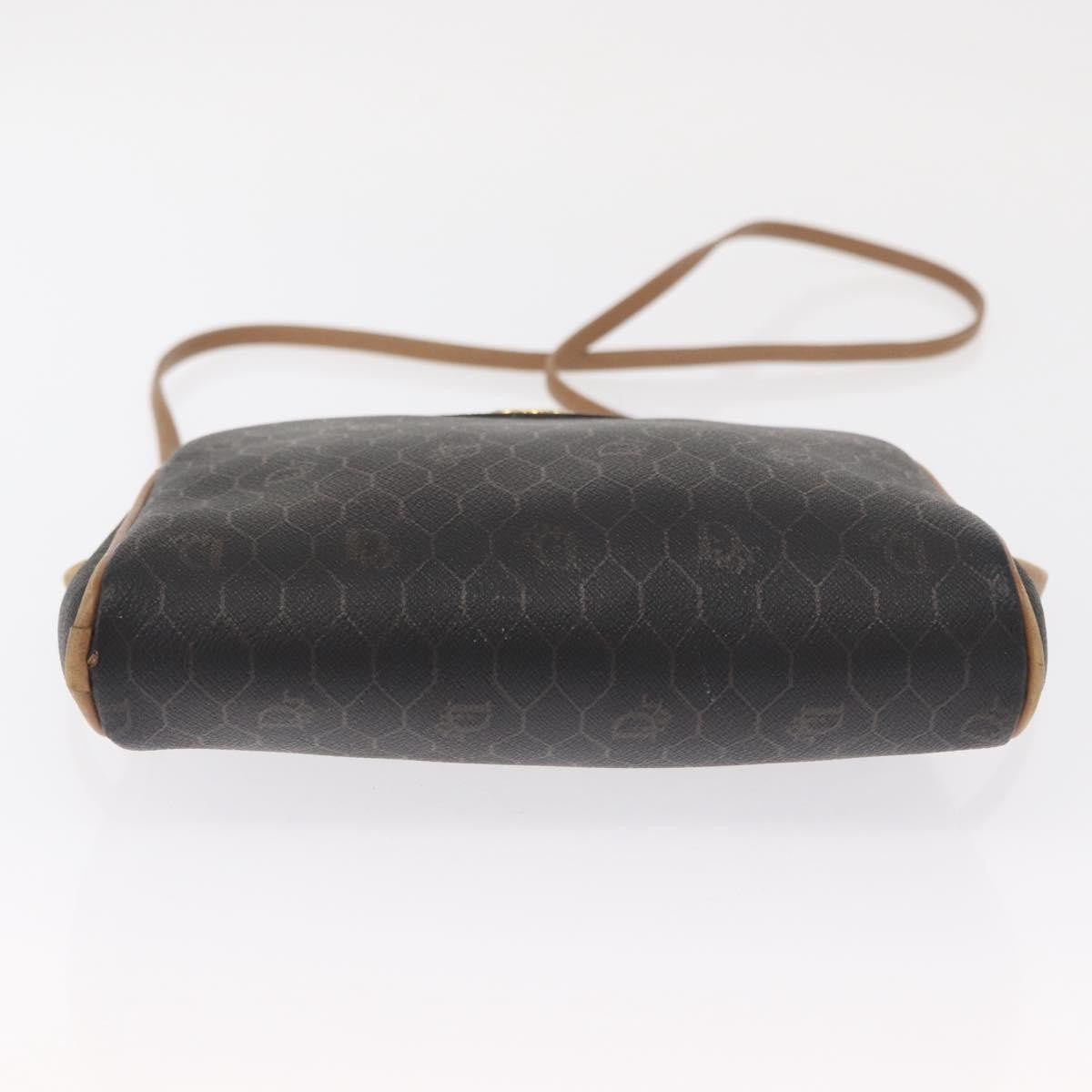 Christian Dior Vintage Honeycomb Canvas And Leather Black Canvas Shoulder Bag Bag (Pre-Owned)