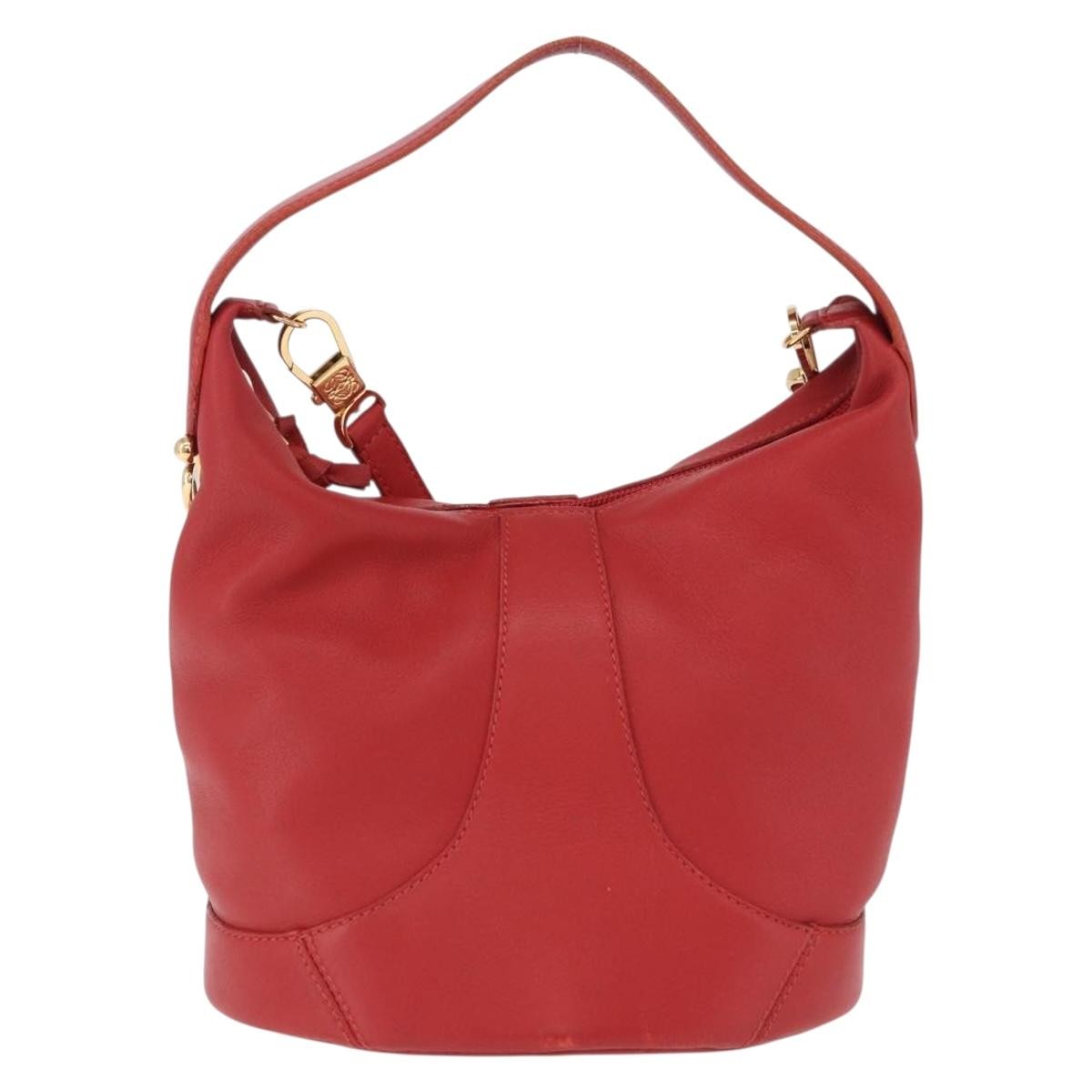 Loewe Vintage Leather Red Leather Shoulder Bag Bag (Pre-Owned)