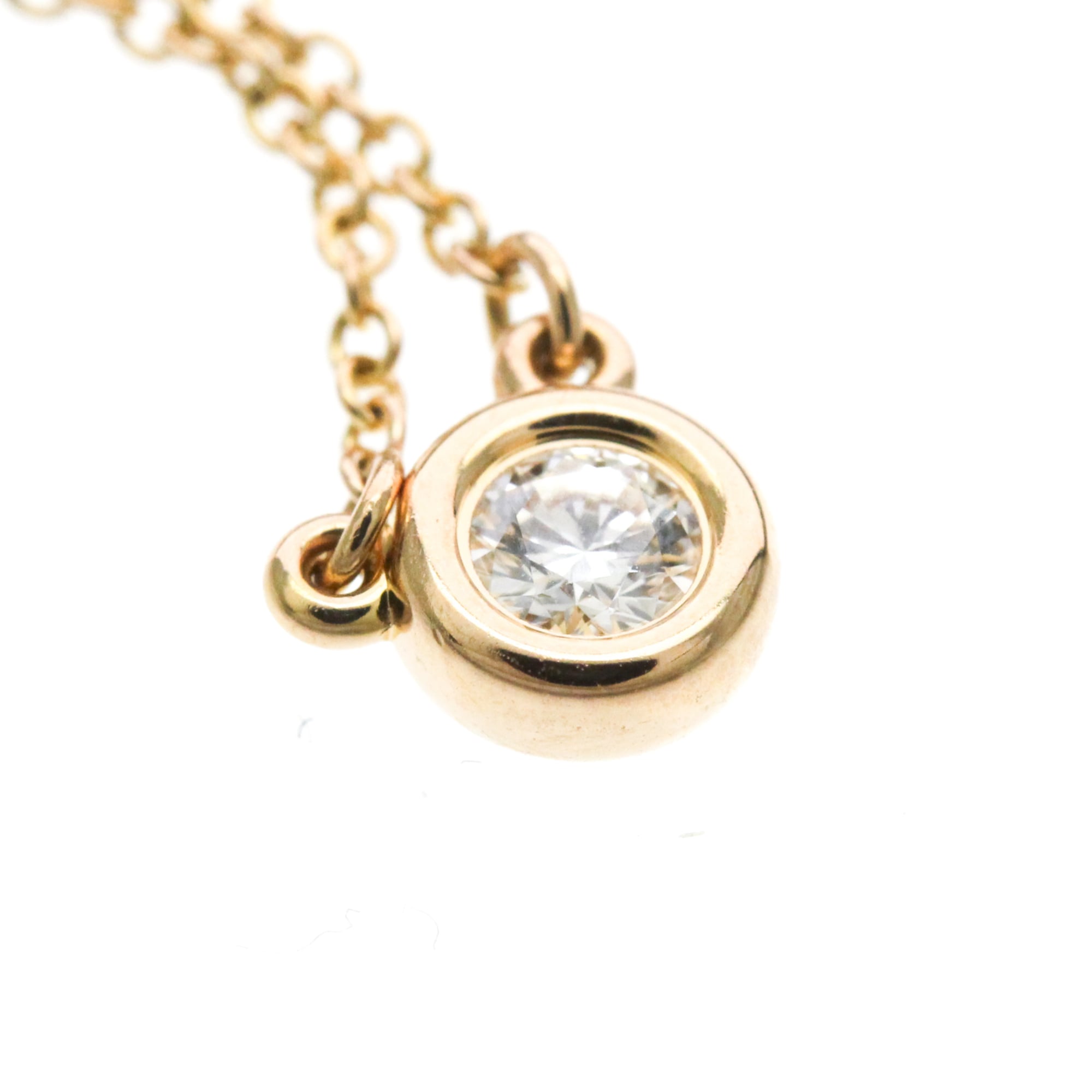 Tiffany & Co. Elsa Peretti Diamonds By The Yard 18K Rose Gold With Diamond Gold Pink_Gold Necklace Jewelry (Pre-Owned)