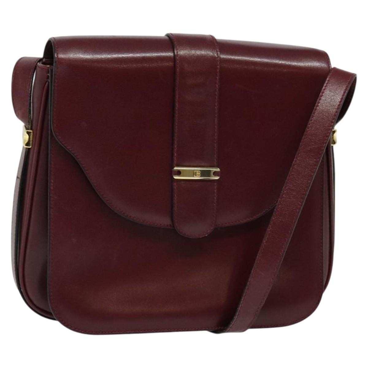 Bally Vintage Leather Burgundy Leather Shoulder Bag Bag (Pre-Owned)