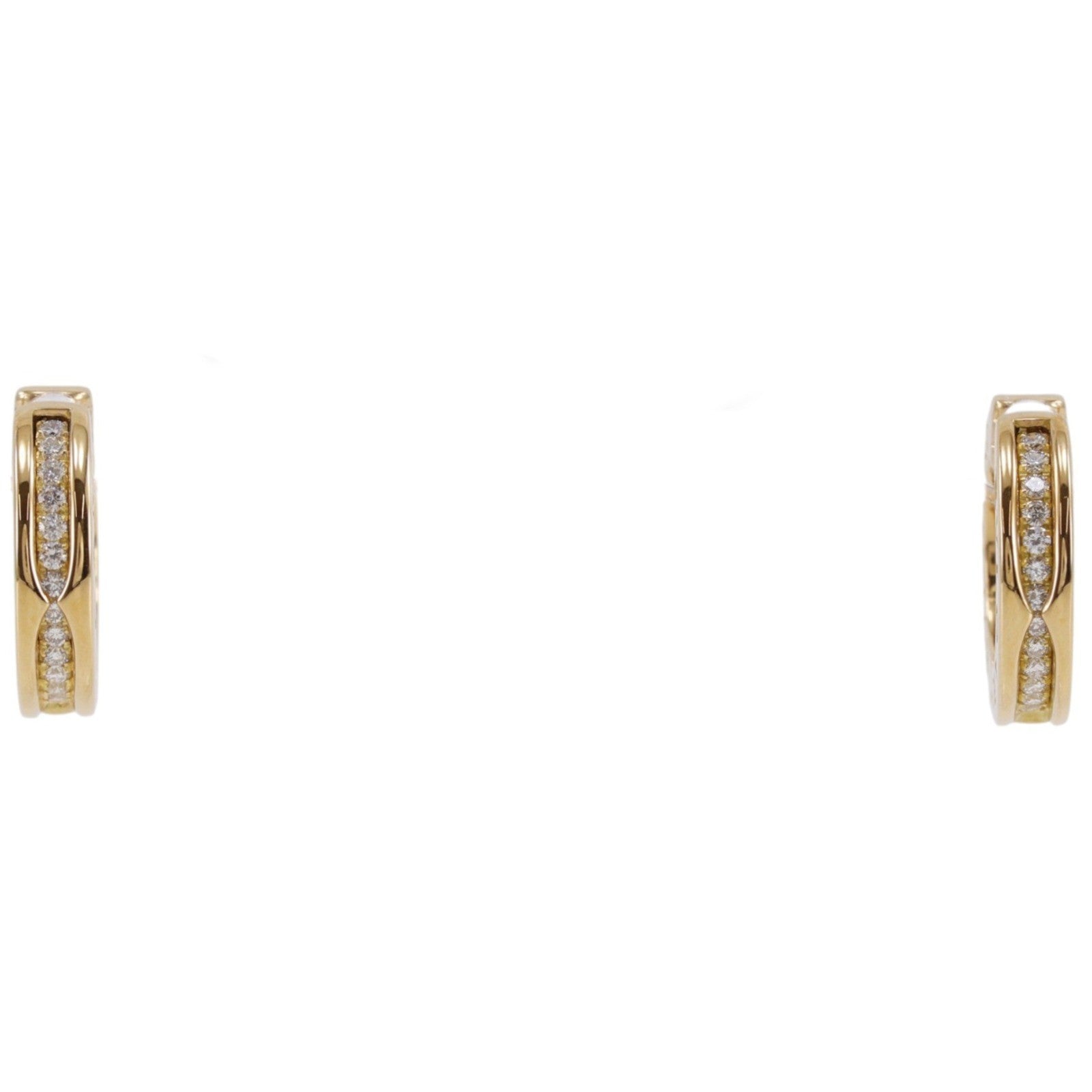 Bvlgari B.Zero1 Hoop 18K Yellow Gold And Diamonds Gold Yellow_Gold Earrings Jewelry (Pre-Owned)