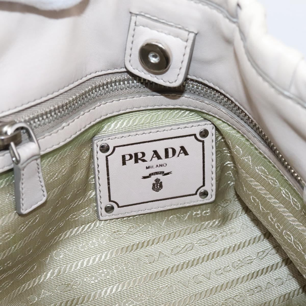 Prada Gaufre Convertible Nappa Leather Beige Leather Tote Bag Bag (Pre-Owned)