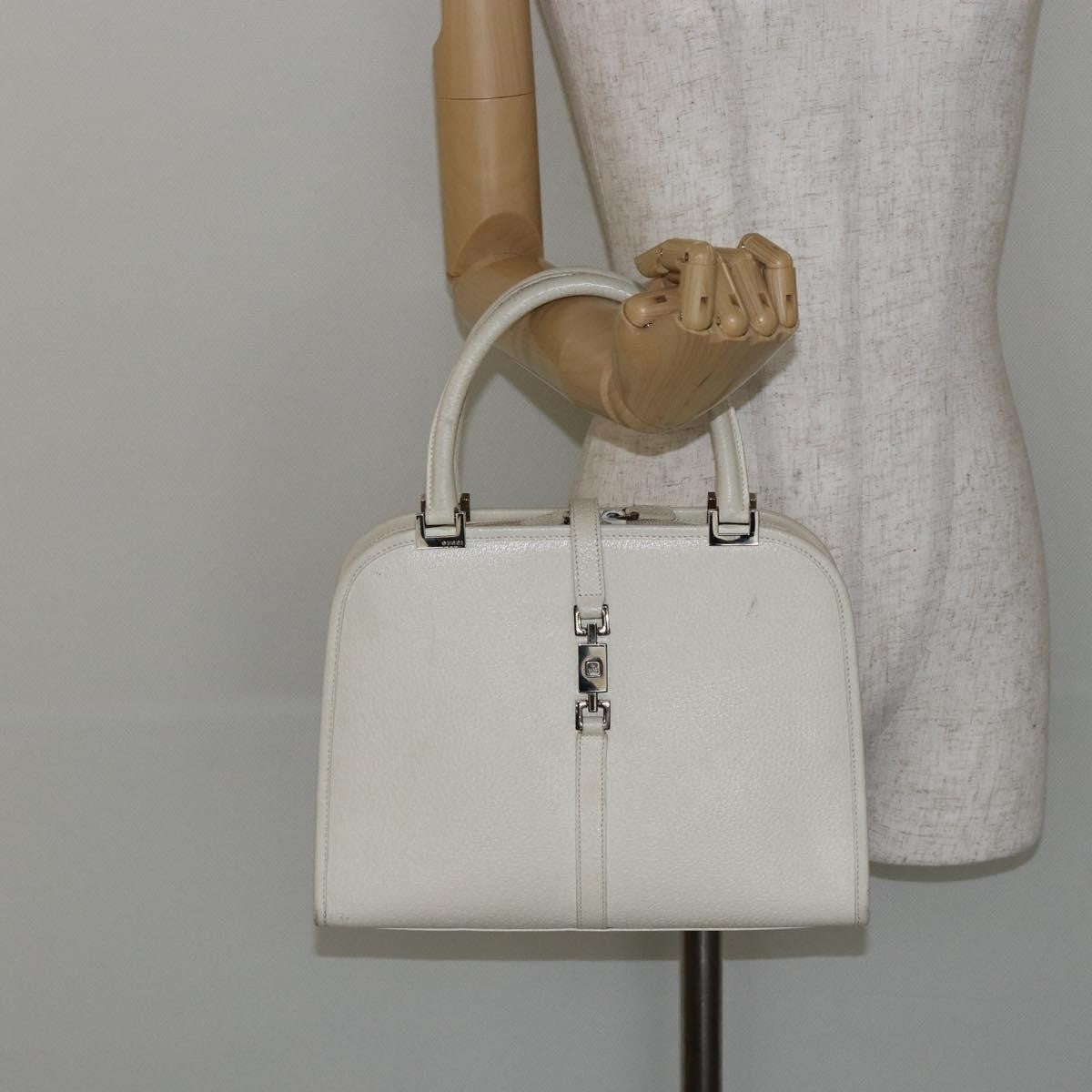 Gucci Jackie Leather White Leather Handbag (Pre-Owned)