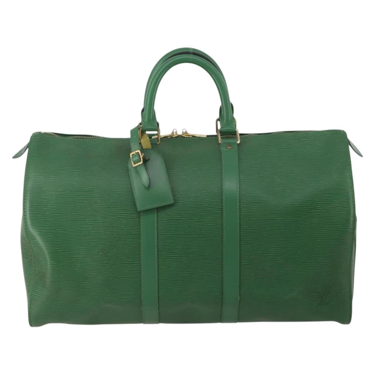 Louis Vuitton Keepall Epi Leather Green Leather Travel Bag Bag (Pre-Owned)