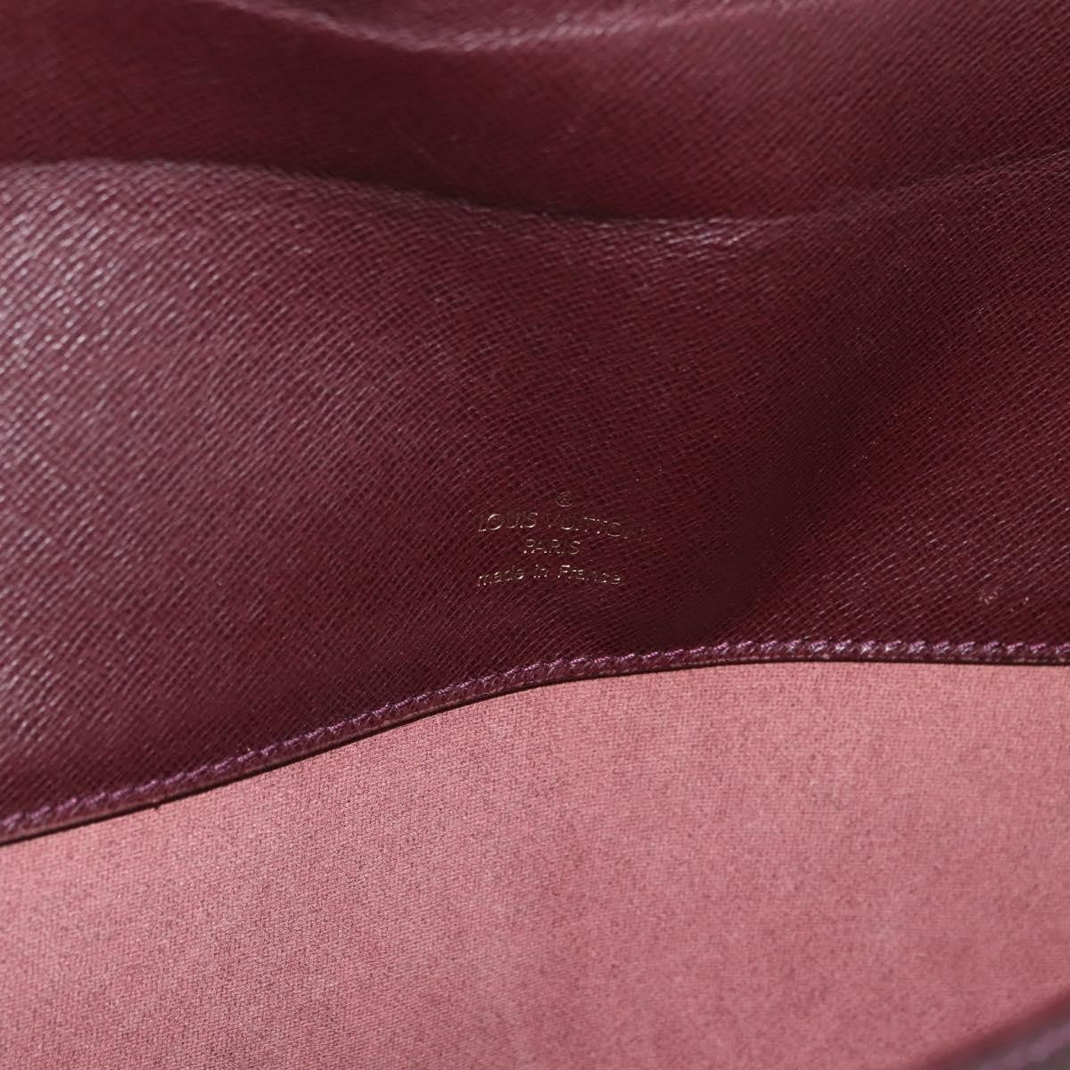 Louis Vuitton Serviette Kourad Taiga Leather Burgundy Leather Briefcase Bag (Pre-Owned)