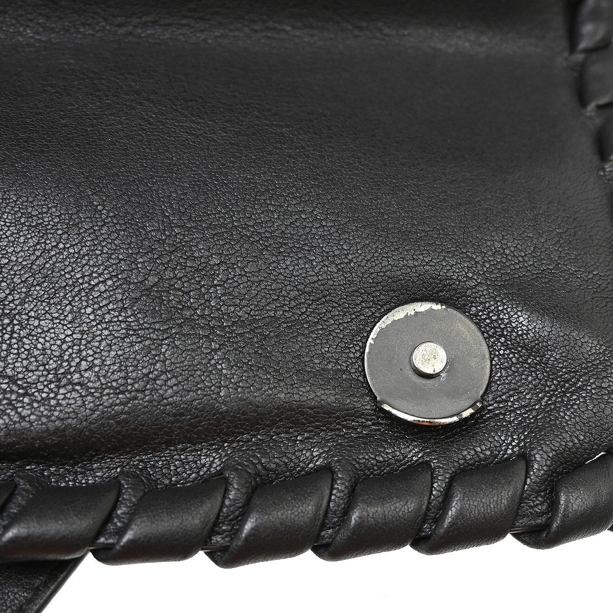 Bottega Veneta Olimpia Tobu Intrecciato Nappa Black Leather Shoulder Bag Bag (Pre-Owned)
