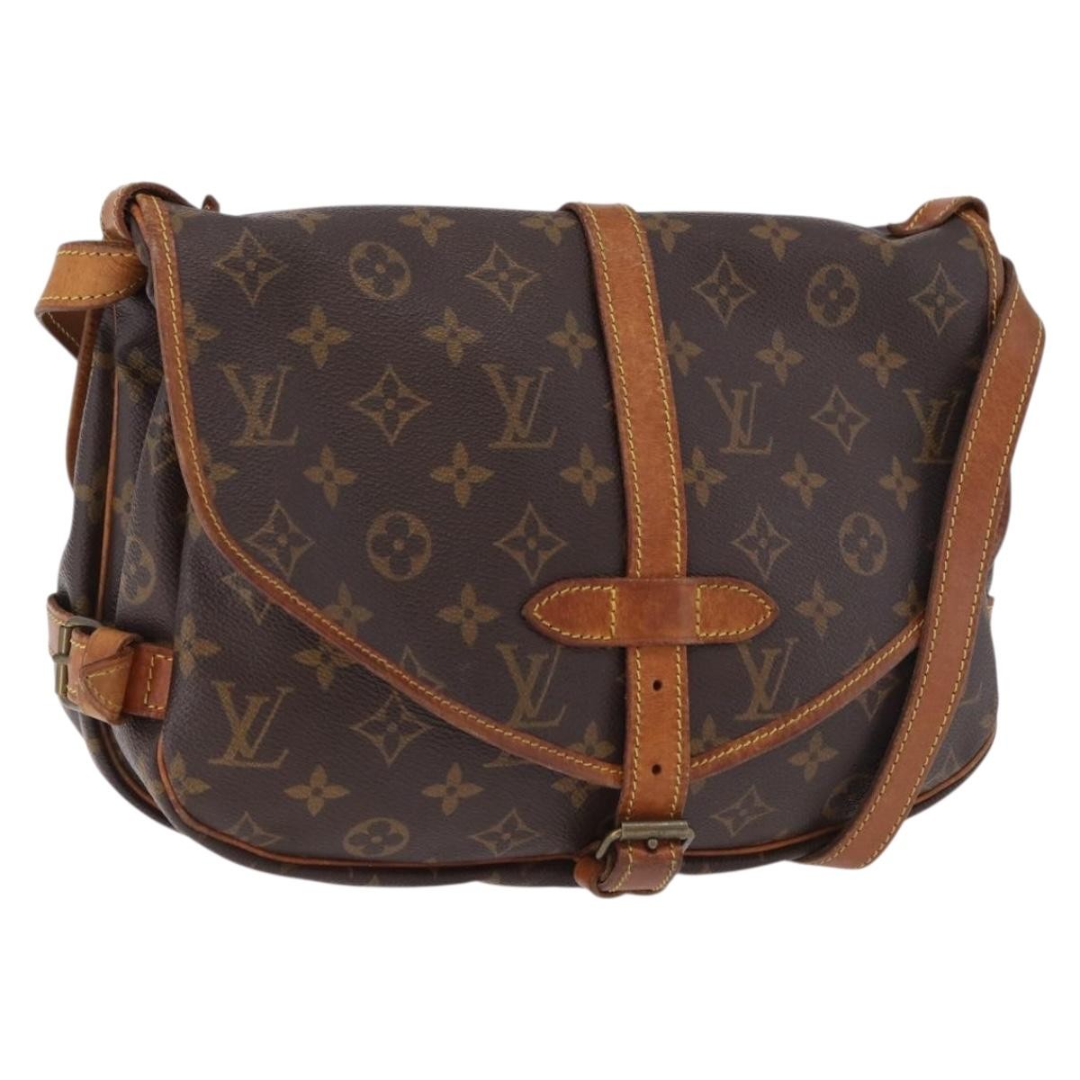 Louis Vuitton Saumur Monogram Brown Canvas Shoulder Bag Bag (Pre-Owned)