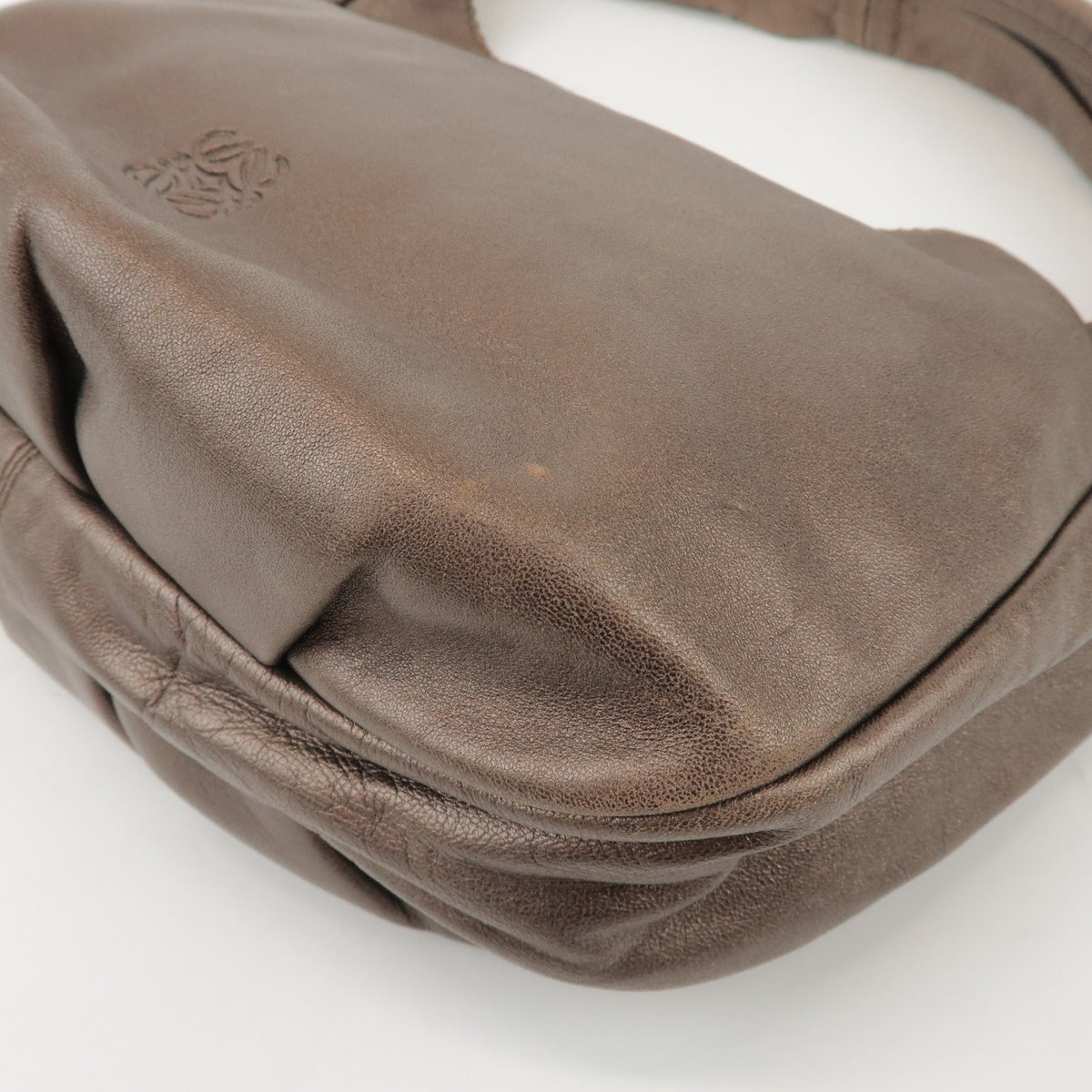 Loewe Anagram Leather Brown Leather Tote Bag Bag (Pre-Owned)
