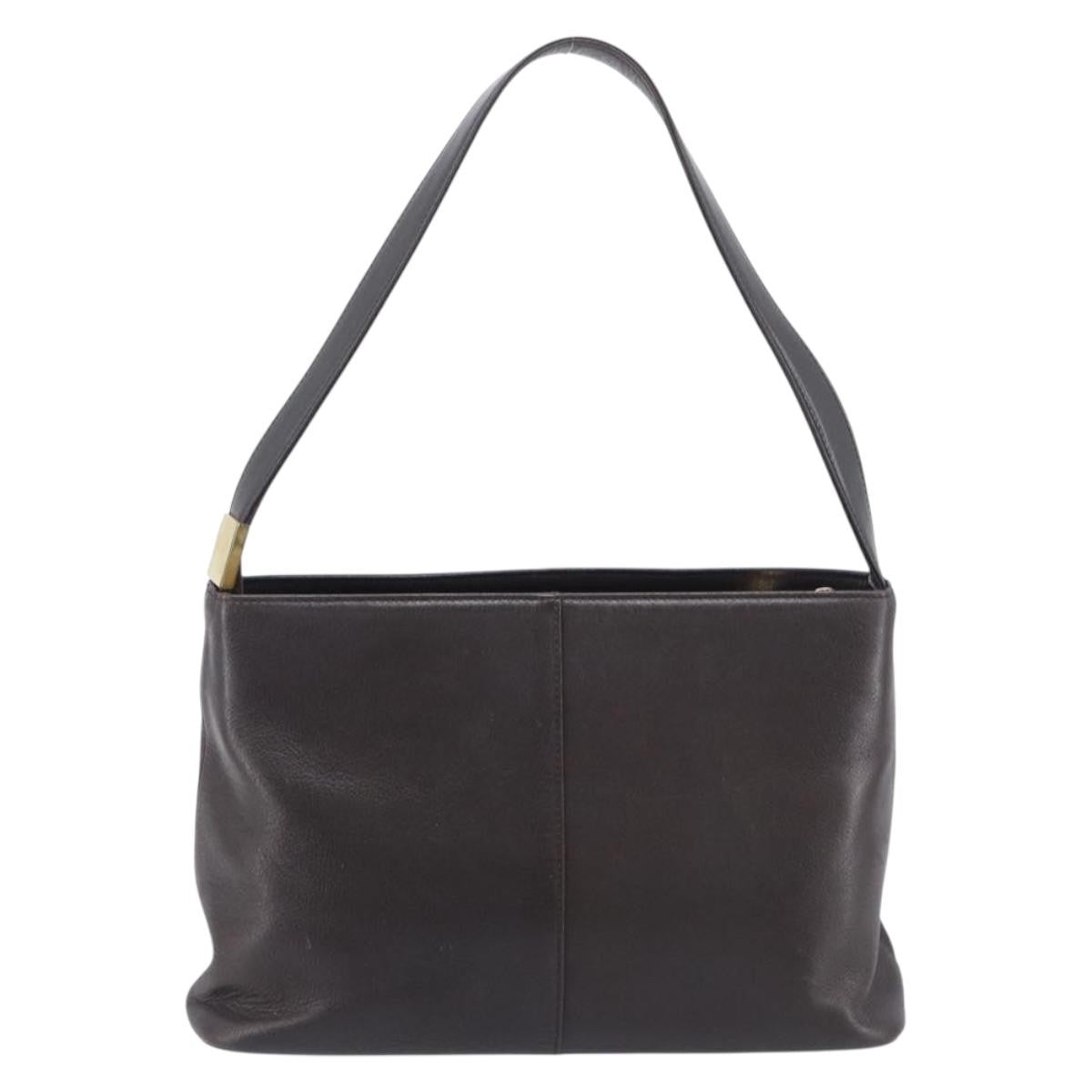 Burberry Shoulder Bag Leather Brown Leather Shoulder Bag Bag (Pre-Owned)