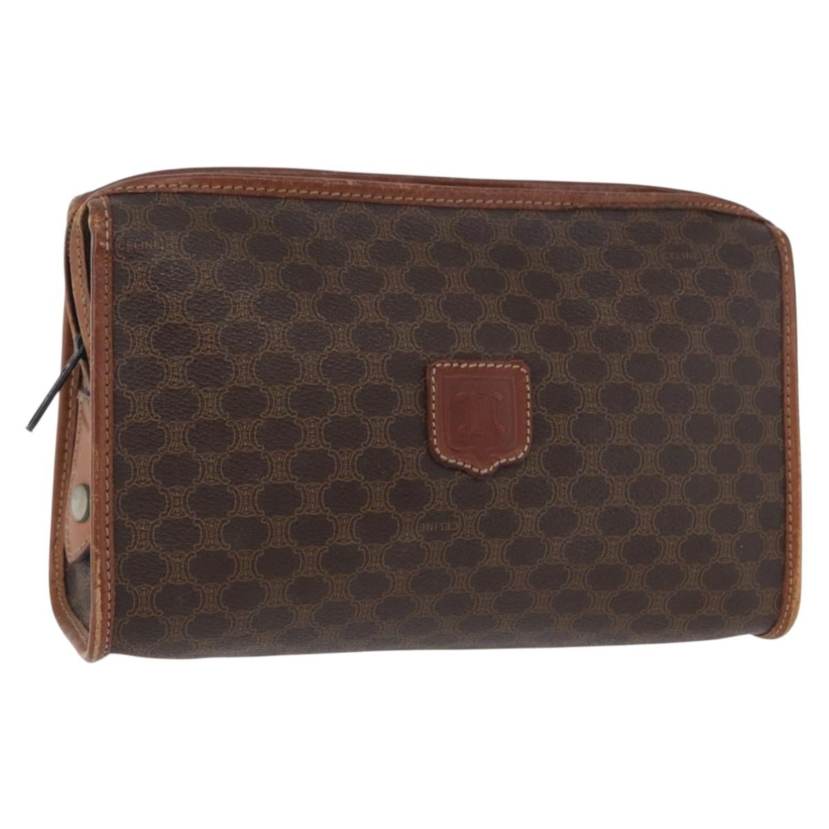 Celine Macadam Pochette Canvas And Leather Brown Canvas Clutche & Pouche Bag (Pre-Owned)