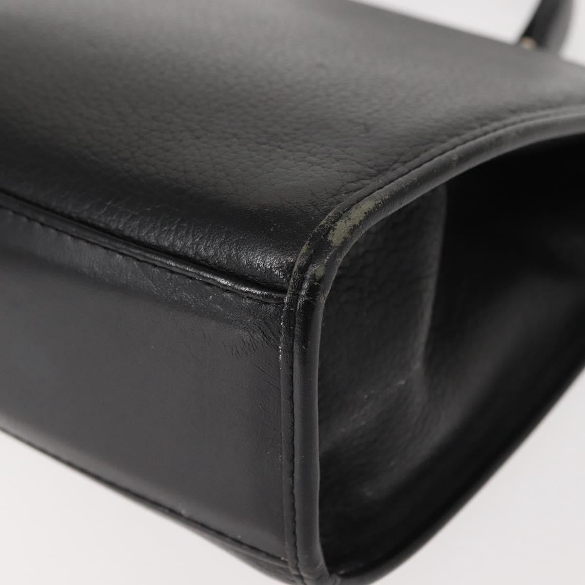 Burberry Vintage Leather Black Leather Handbag (Pre-Owned)