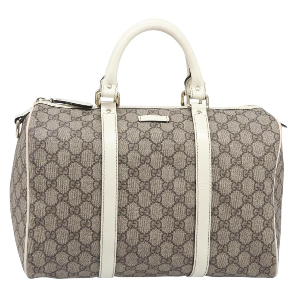 Gucci Joy Boston Gg Coated Canvas Beige Pvc Handbag (Pre-Owned)