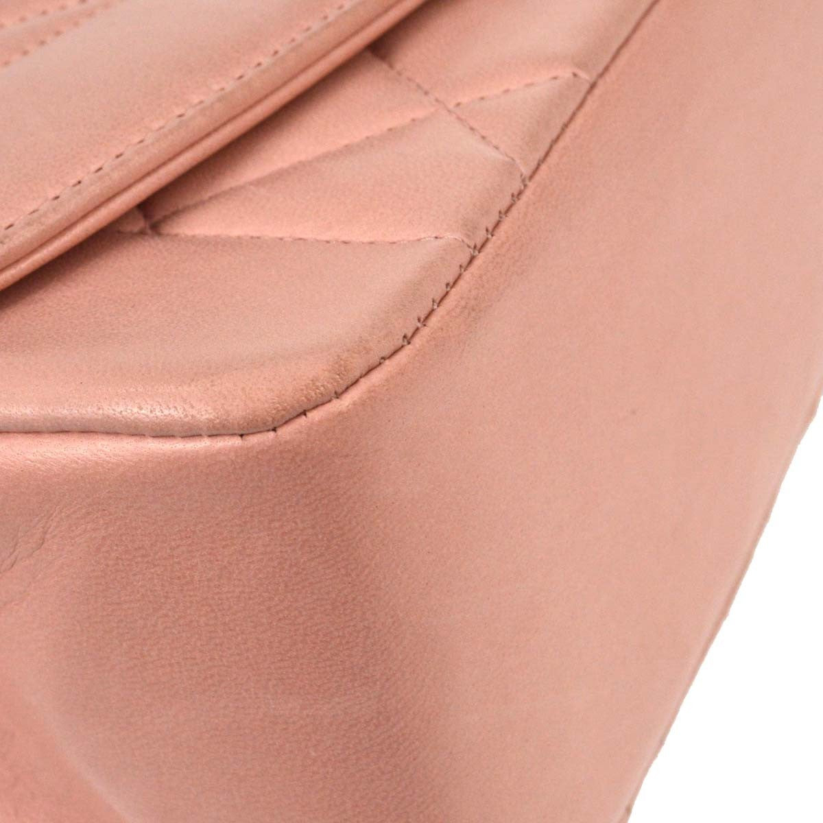 Chanel Vintage Diana Flap Quilted Lambskin Pink Leather Shoulder Bag Bag (Pre-Owned)