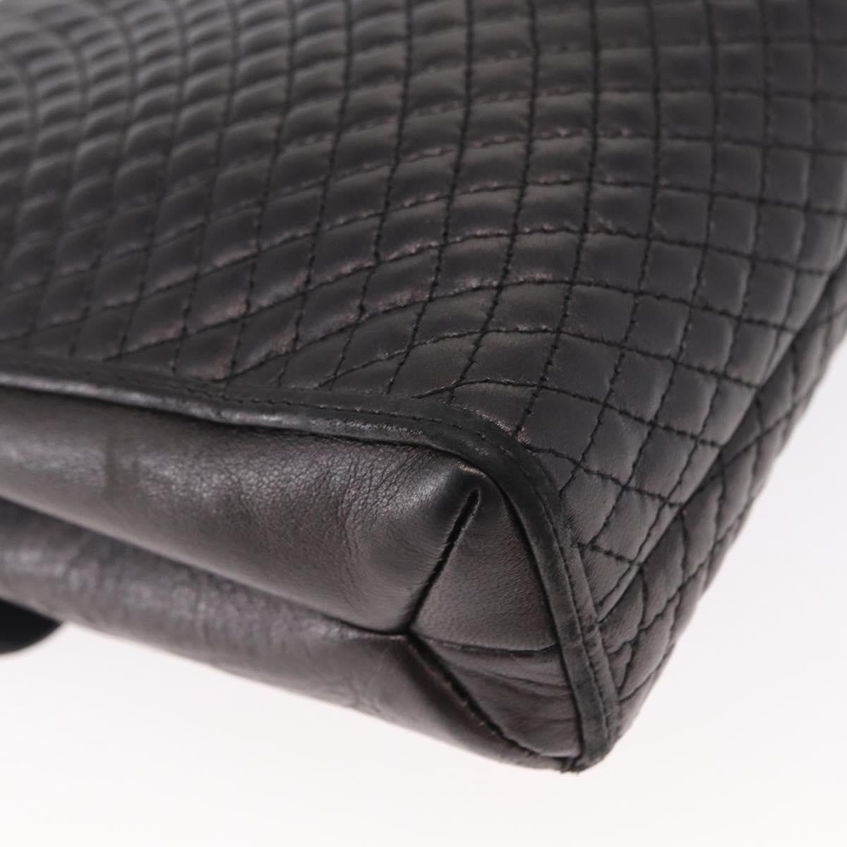 Bally Vintage Chain Quilted Leather Black Leather Shoulder Bag Bag (Pre-Owned)