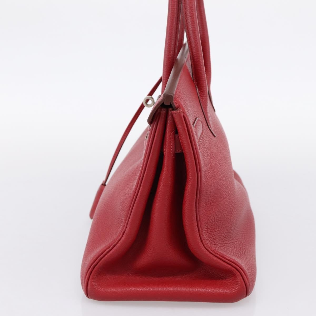 Hermes Birkin Red Togo With Palladium Hardware Red Leather Handbag (Pre-Owned)