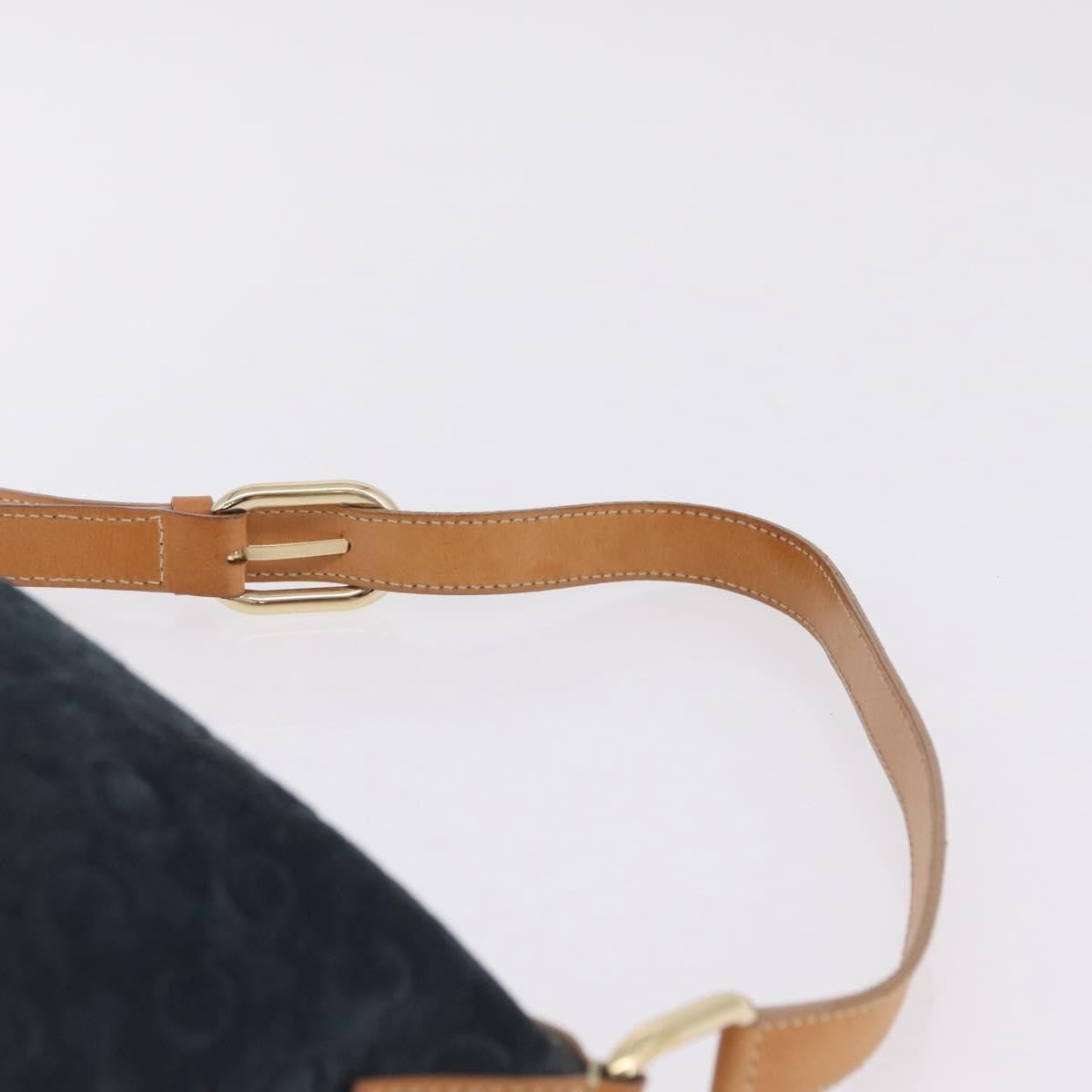 Celine C Macadam Shoulder Suede Navy Suede Handbag (Pre-Owned)