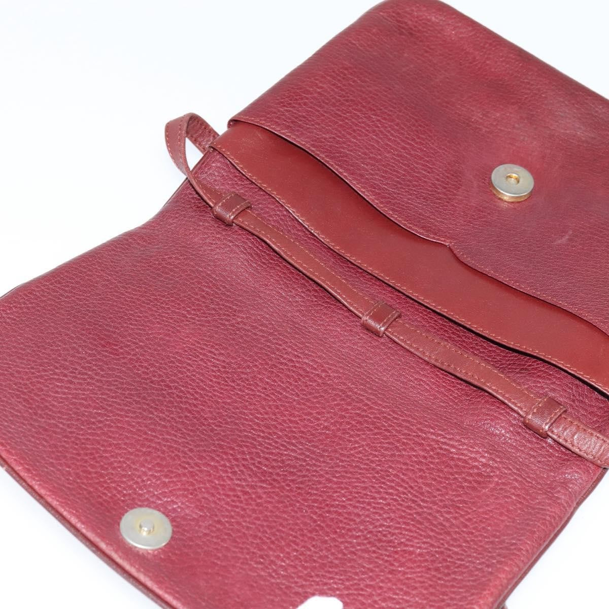Cartier Must De Cartier Leather Burgundy Leather Shoulder Bag Bag (Pre-Owned)