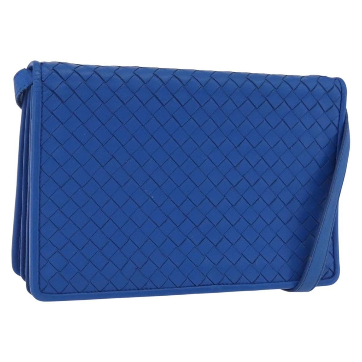 Bottega Veneta Shoulder Leather Blue Leather Shoulder Bag Bag (Pre-Owned)