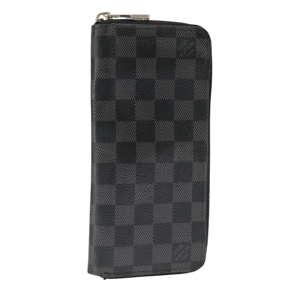 Louis Vuitton Zippy Wallet Vertical Damier Graphite Gray Canvas Wallets Accessory (Pre-Owned)