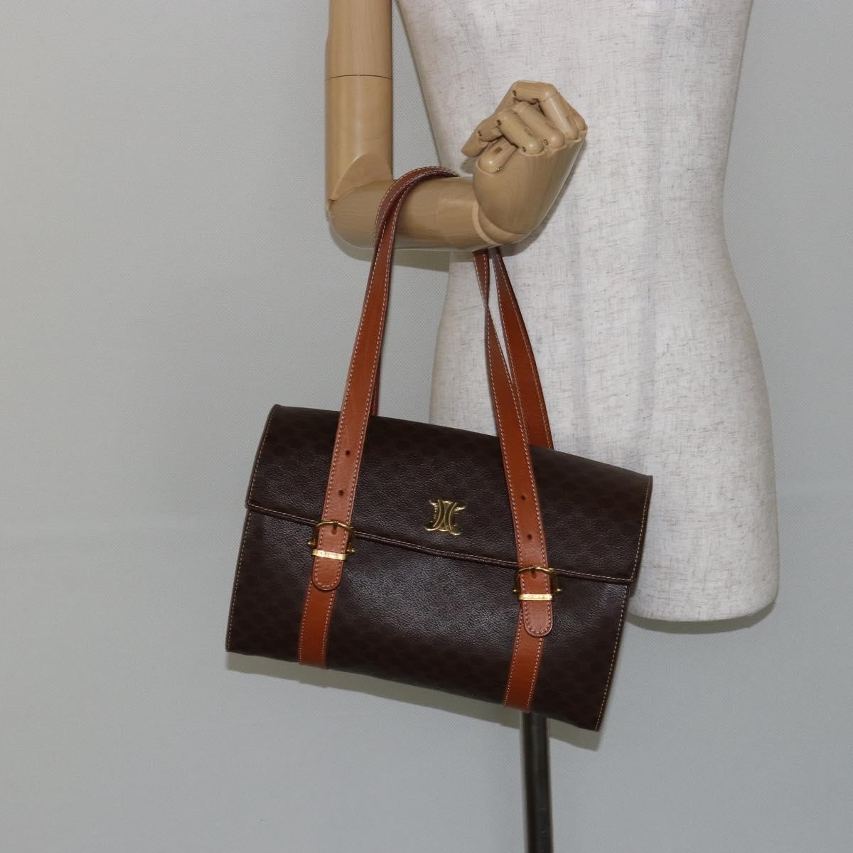 Celine Vintage Macadam Macadam Brown Canvas Handbag (Pre-Owned)