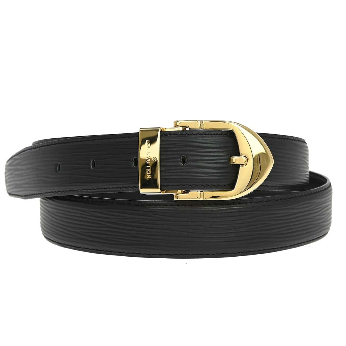Louis Vuitton Classique Belt Epi Leather Black Leather Belts Accessory (Pre-Owned)