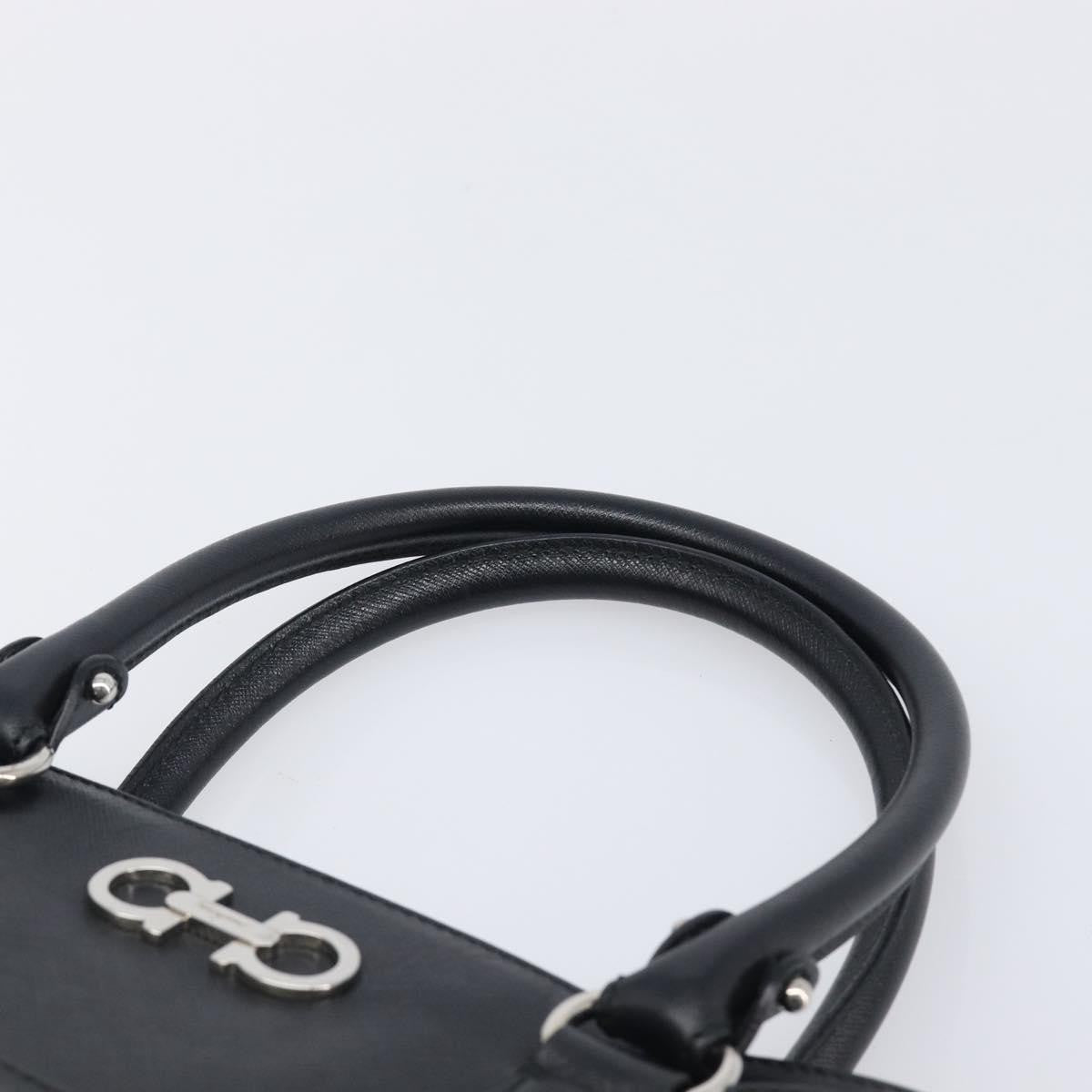 Salvatore Ferragamo Beky Saffiano Leather Black Leather Tote Bag Bag (Pre-Owned)