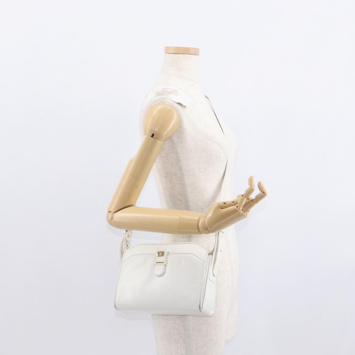 Celine Vintage Leather White Leather Shoulder Bag Bag (Pre-Owned)