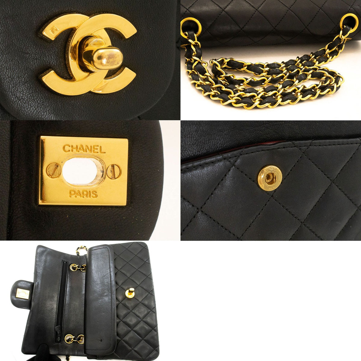 Chanel Cc Flap Quilted Classic Flap Motif Printed Nylon Black Leather Crossbody Bag Bag (Pre-Owned)