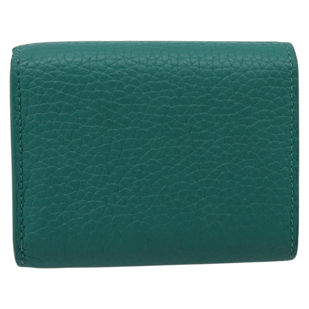 Louis Vuitton Capucines Leather Green Leather Wallets Accessory (Pre-Owned)