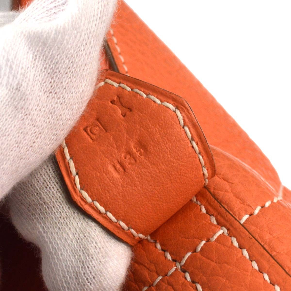 Hermes Bolide Clemence Orange Leather Handbag (Pre-Owned)