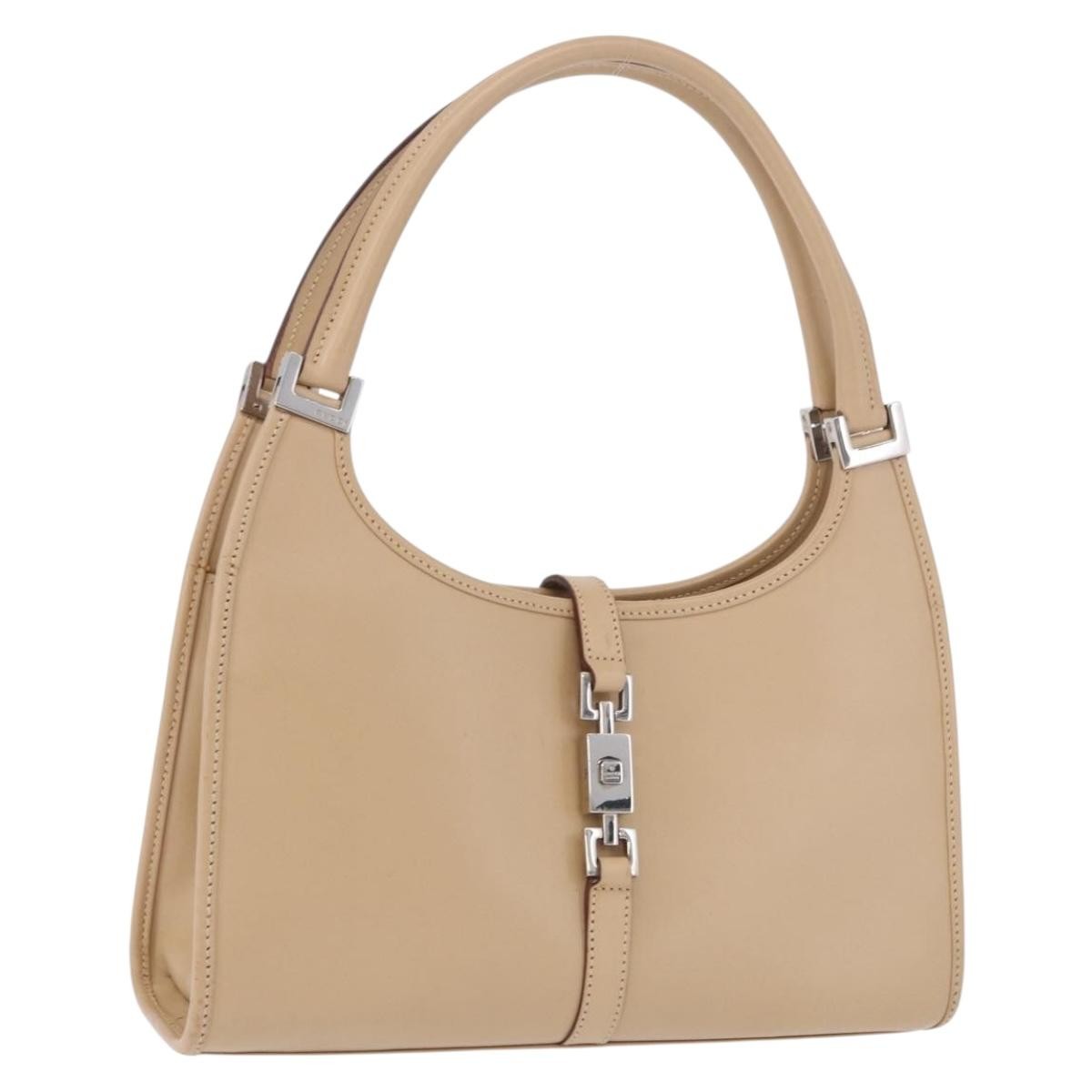 Gucci Jackie Leather Beige Leather Handbag (Pre-Owned)