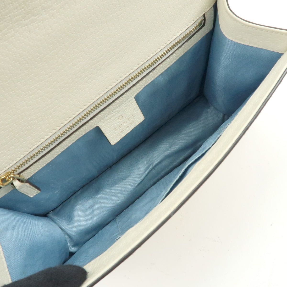 Gucci Sylvie Belt Leather Beige Calfskin Handbag (Pre-Owned)