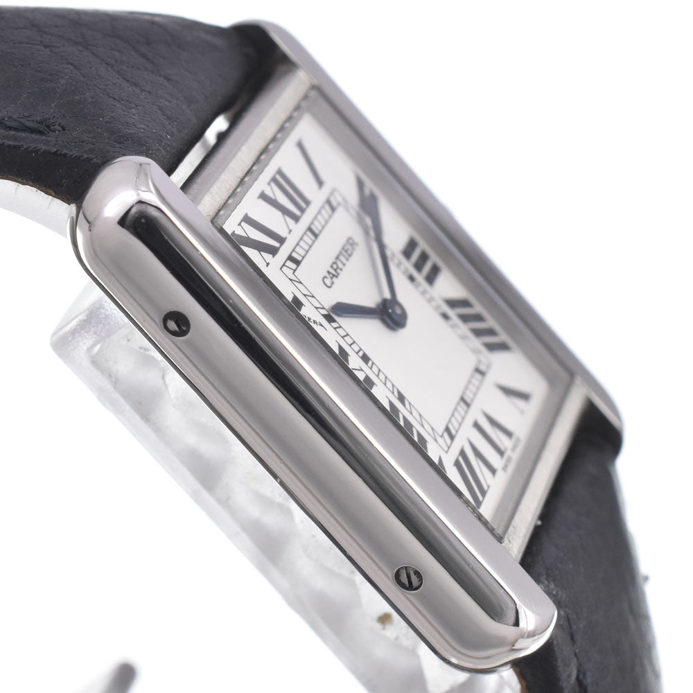 Cartier Must De Cartier Tank Quartz Stainless Steel And Leather Watch (Pre-Owned)