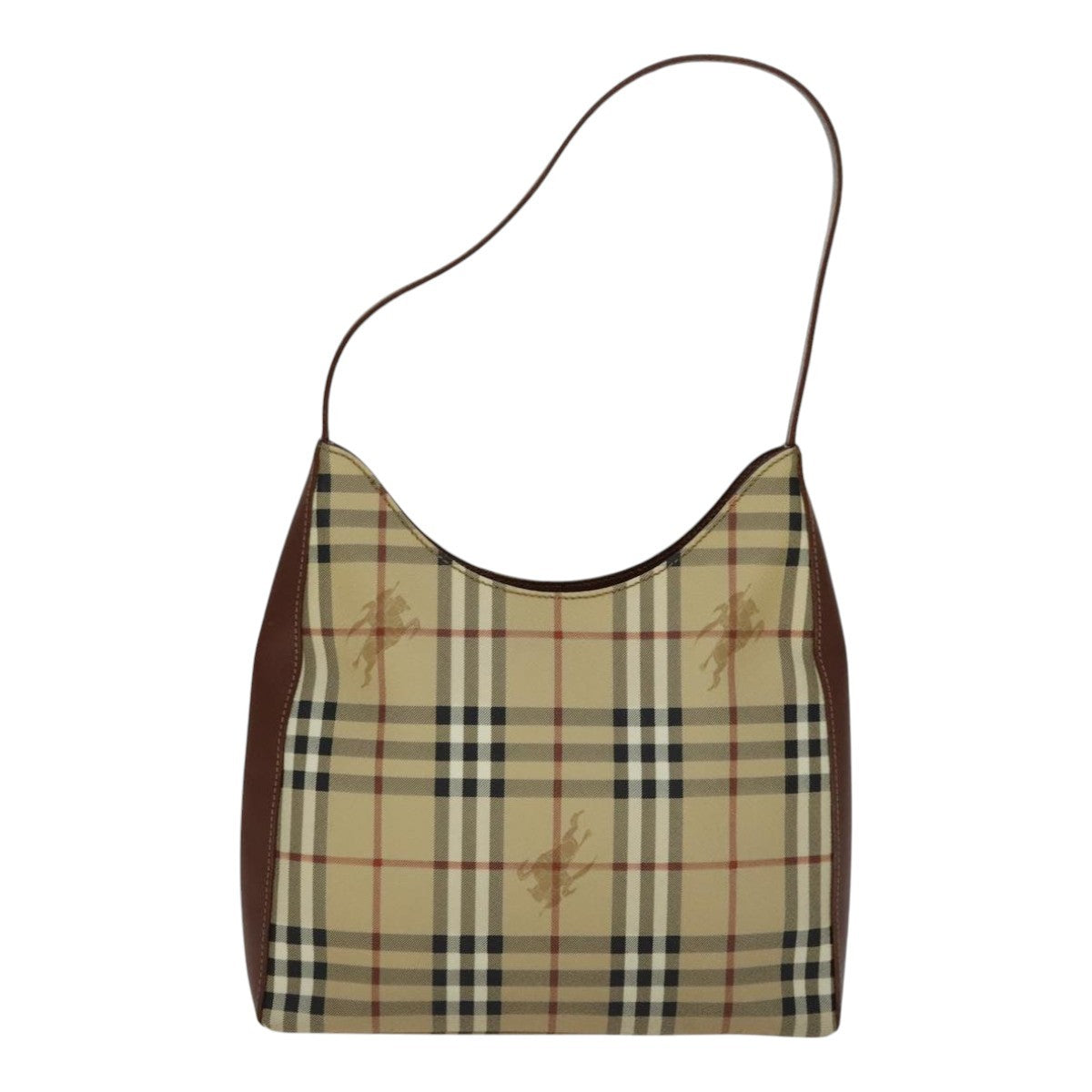 Burberry Shoulder Haymarket Coated Canvas Beige Pvc Bag (Pre-Owned)