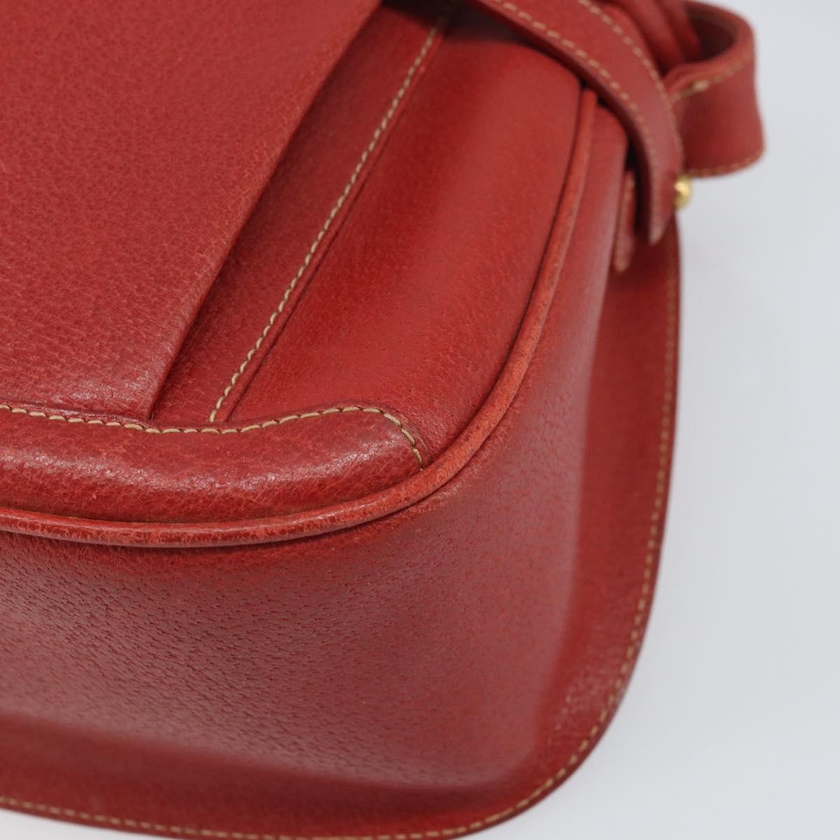 Gucci Vintage Leather Red Leather Shoulder Bag Bag (Pre-Owned)
