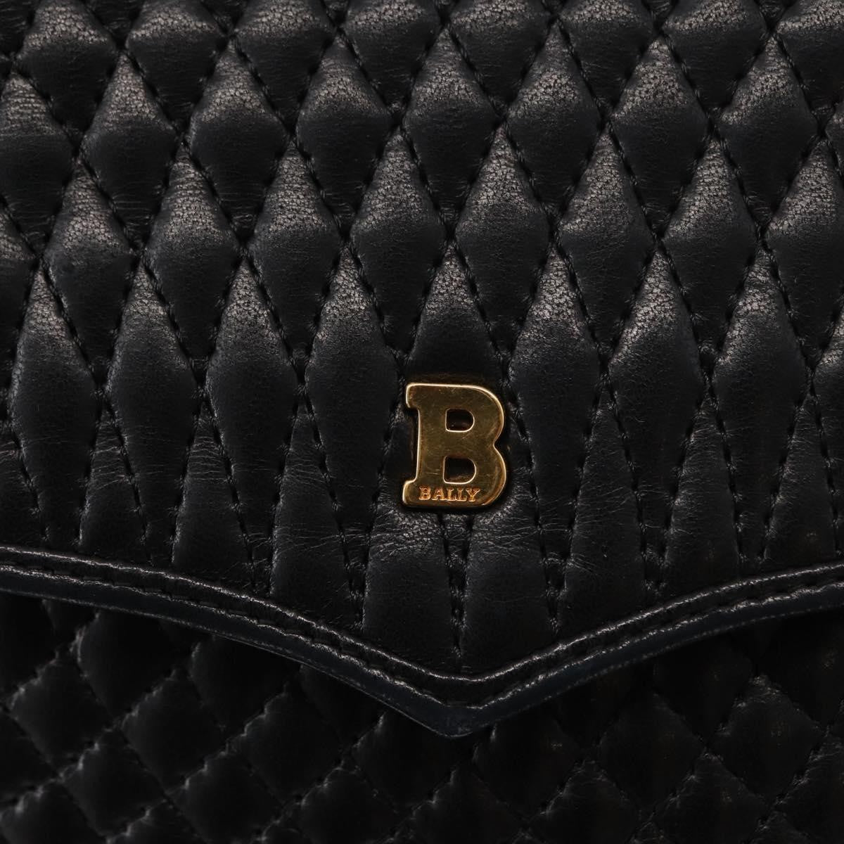 Bally Vintage Chain Quilted Leather Black Leather Shoulder Bag Bag (Pre-Owned)
